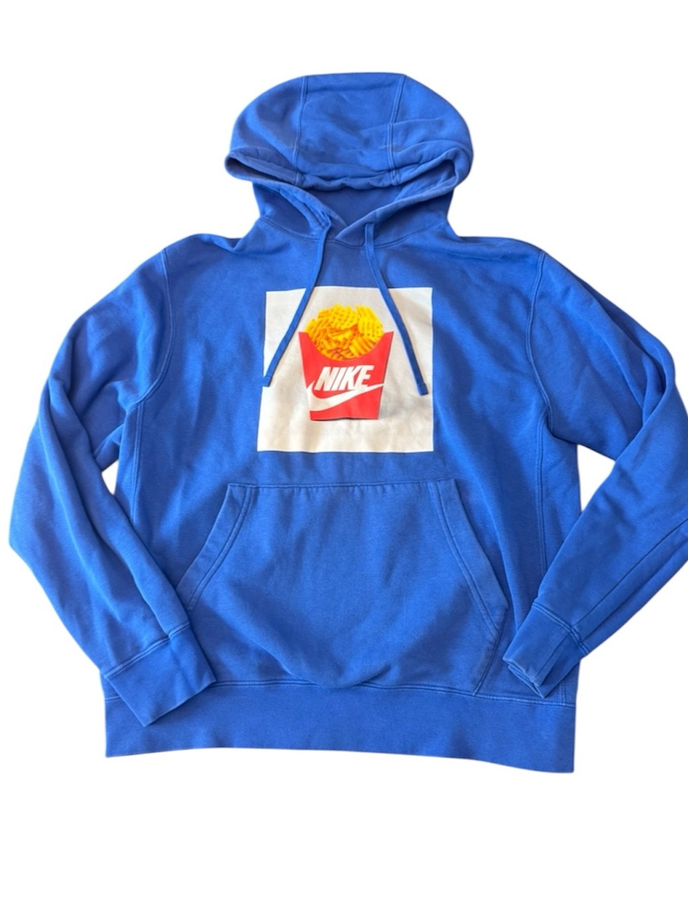 Nike Sole Food Waffle Fries Hoodie Blue Mens Size Medium
